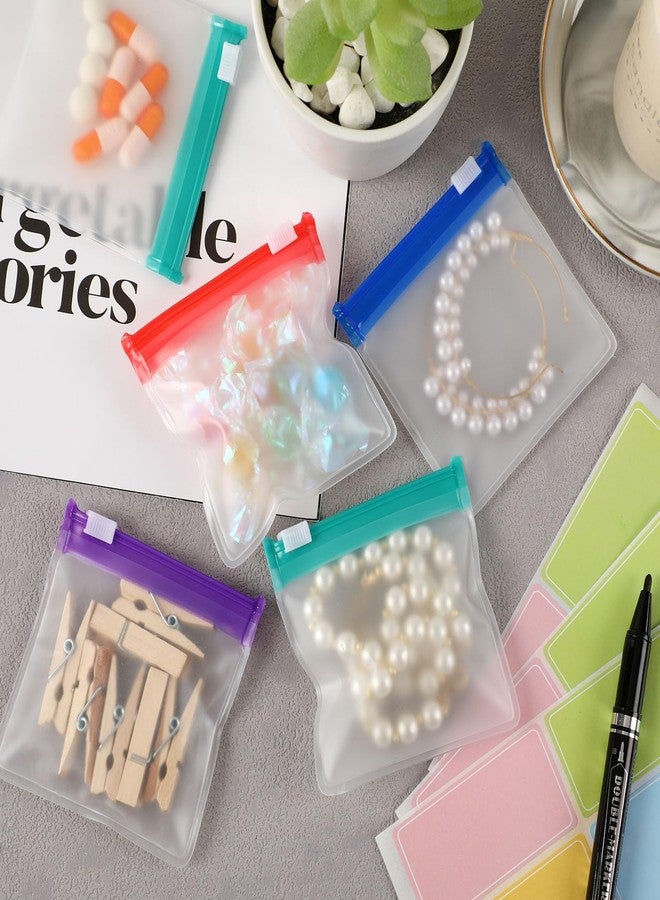 MARFOREVER 39 Pcs Pill Pouch Bags Set - Pill Bags Travel Pill Organizer Reusable Medicine Organizer Pills Storage Pouches Self Sealing 28 Pcs Plastic Medicine Bags 10 Sheets Labels and 1 Pc Marker - Image 4